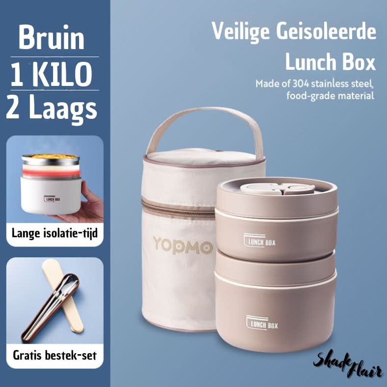 Isolatie Lunchdoos Set Met Bakjes en Fles