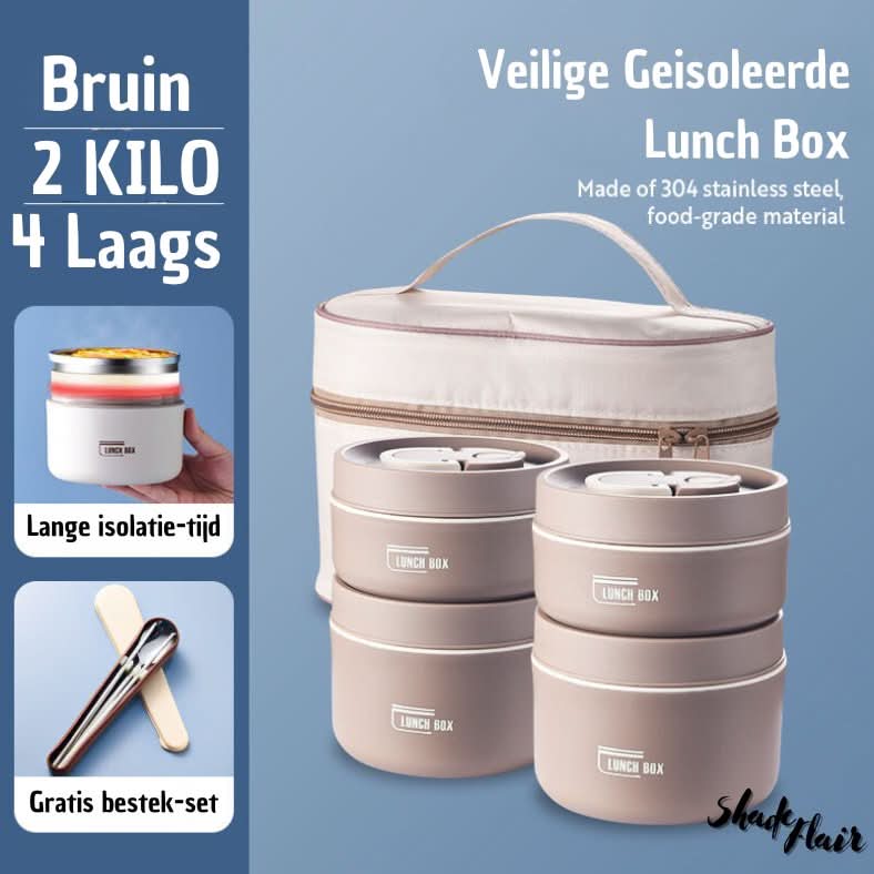 Isolatie Lunchdoos Set Met Bakjes en Fles