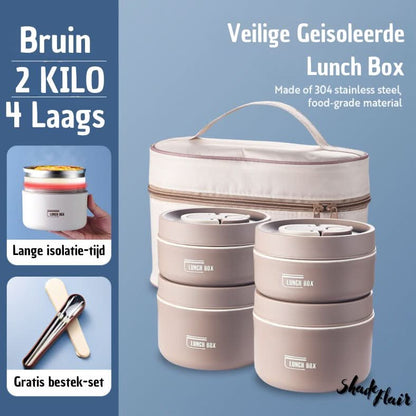 Isolatie Lunchdoos Set Met Bakjes en Fles