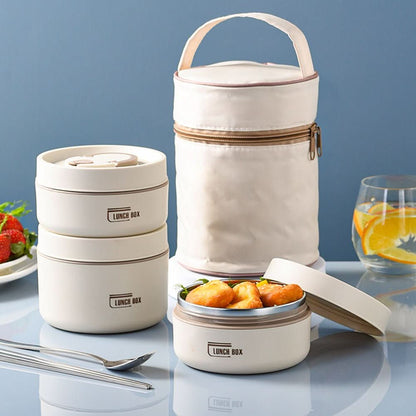 Isolatie Lunchdoos Set Met Bakjes en Fles - Mode Vibes