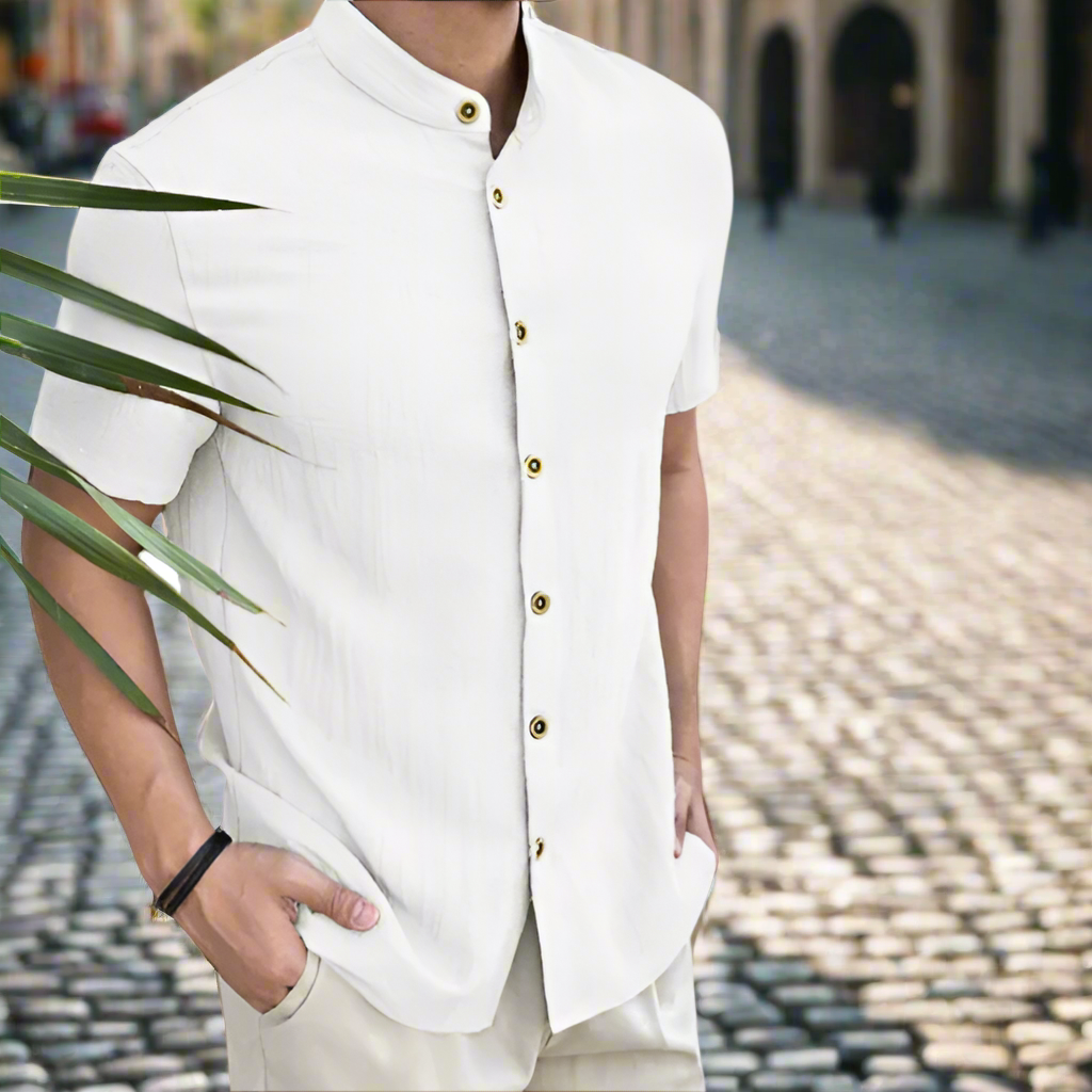 Linnen Overhemd Heren Comfortabel Zomer Sandro - Mode Vibes