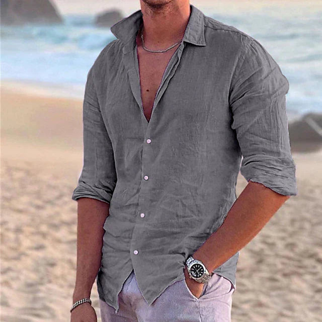Variant image for Zander Camicia da Uomo - Lino e Cotone, Casual Estivo-19