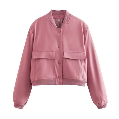 Mila | Casual bomberjack dames in de kleur Roze voor dames in Streetwear stijl ideaal voor de herfst.