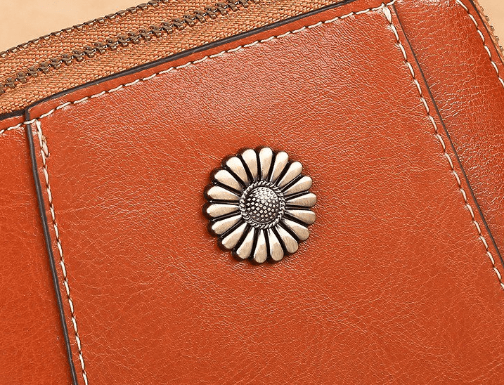Leren Crossbody Tas Voor Vrouw met Bloem Motief