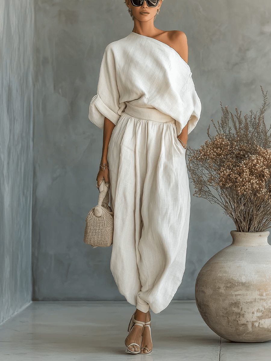 Dames Tweedelige Set Off-shoulder Stijl - Mode Vibes

