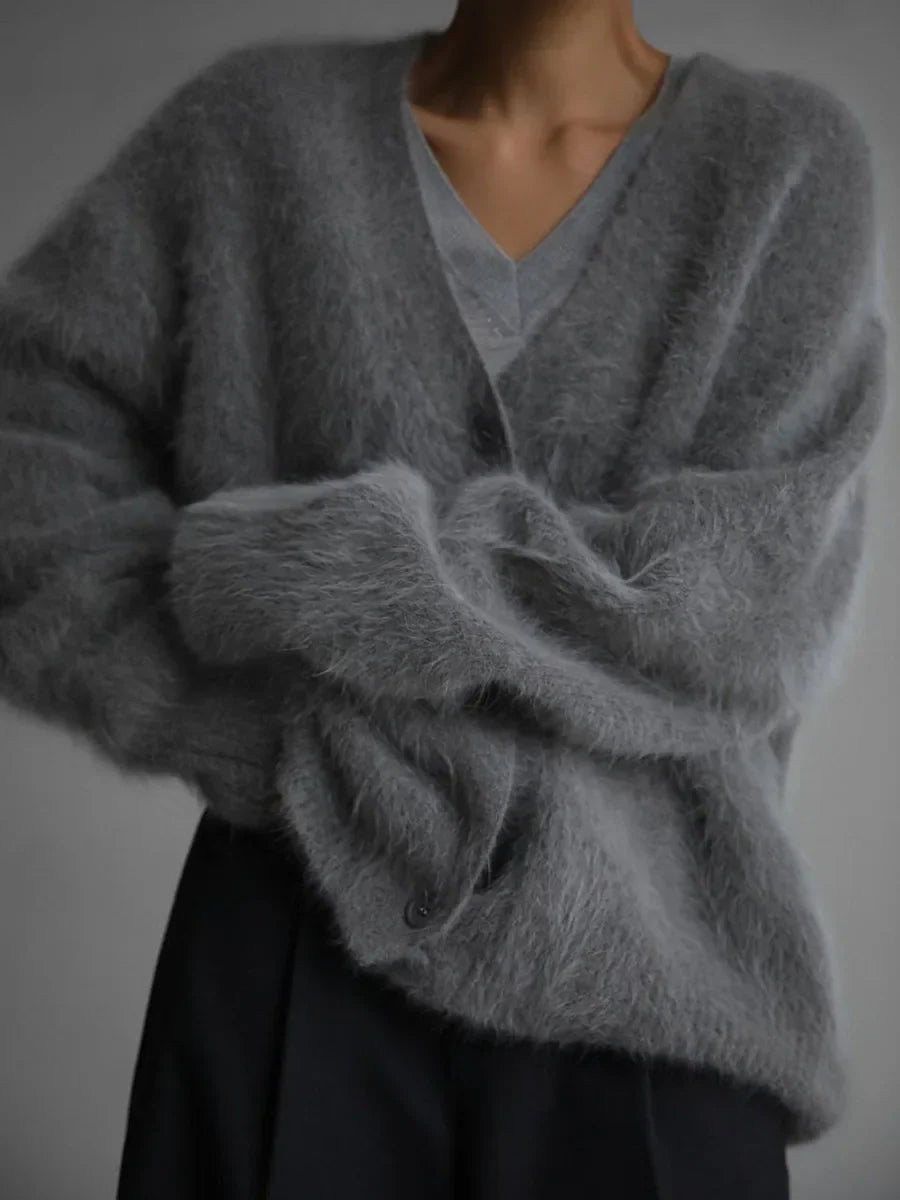 Dames Vest Zacht Fluffy Wollook - Mode Vibes
