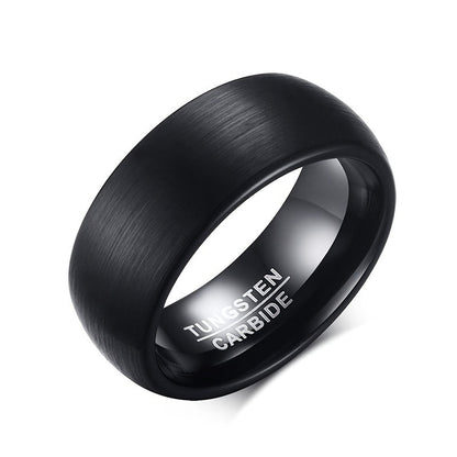 Mannenring Matte Zwart Edelmetaal Design - Mode Vibes