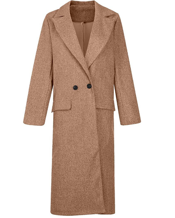Damesjas Klassieke Knoopsluiting Lange Leren Jas - Mode Vibes