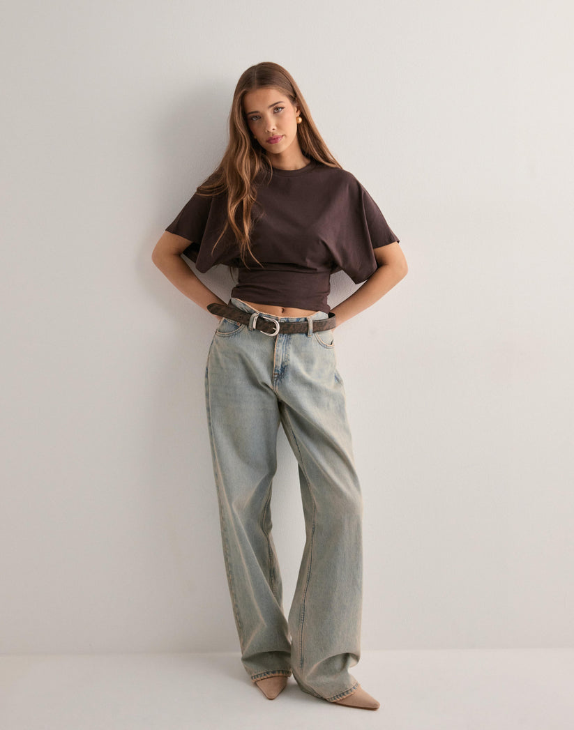 Vrouwelijke T-shirt Breed Mouw Comfortabele Stof