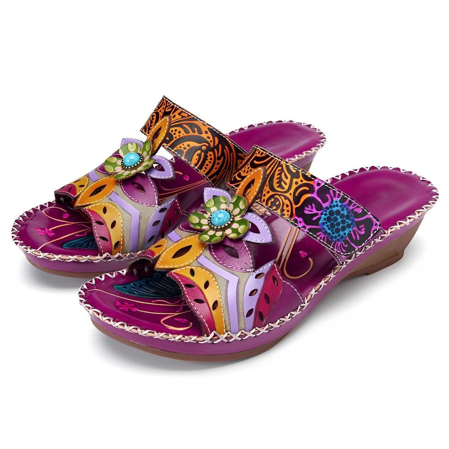 Velanora bloem bohemien antislip orthopedische sandalen