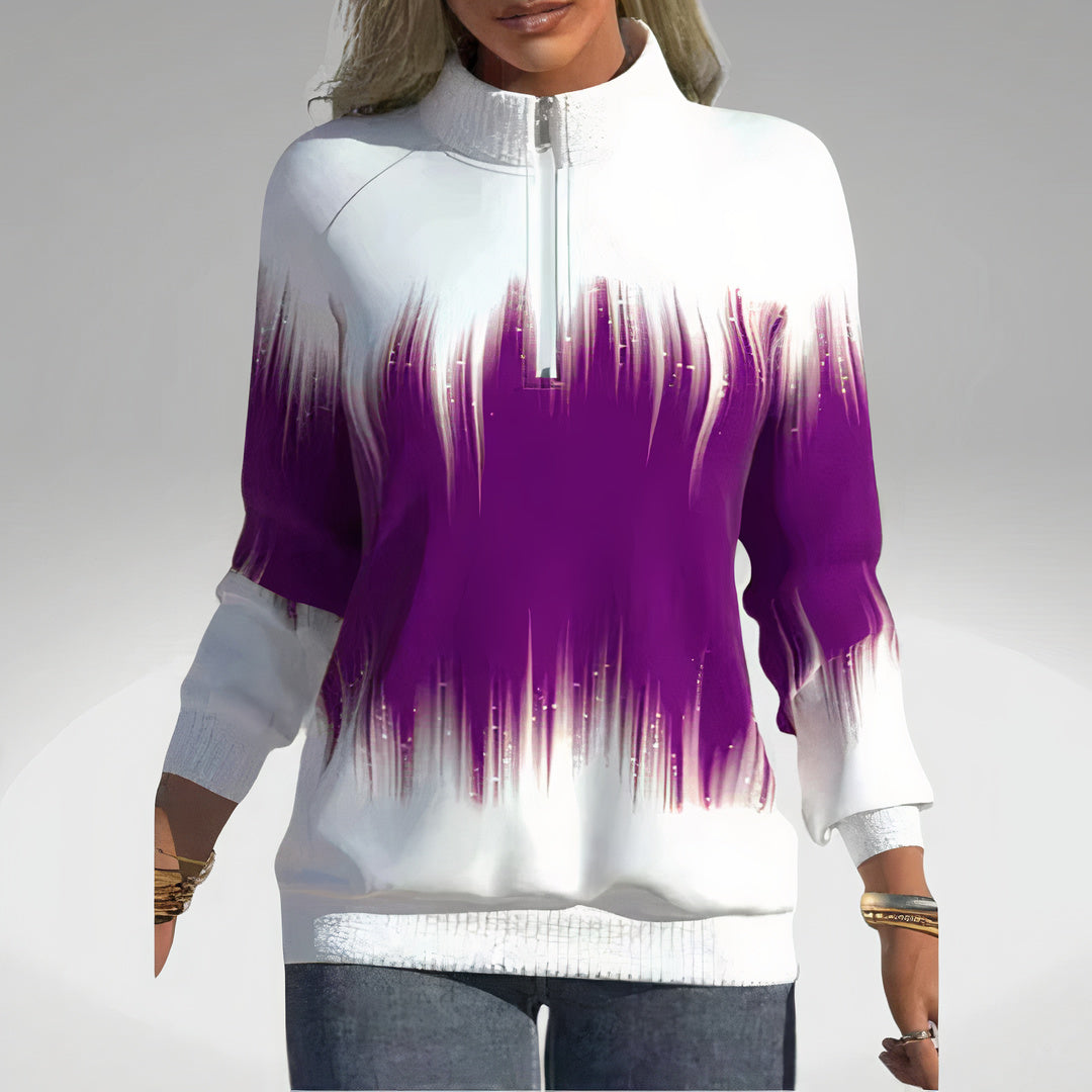 Dames Sweatshirt Ritskraag Elvira Casual Kleding
