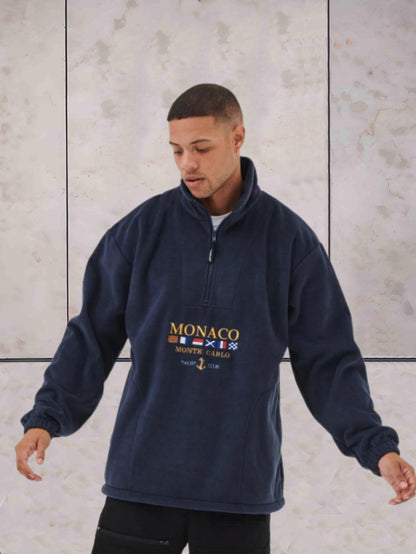 Heren Fleece Trui met Ritskraag Warm en Klassiek
