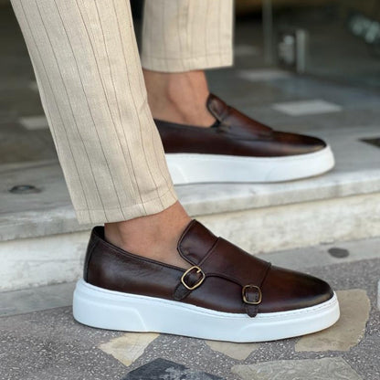 Leren Loafers voor Mannen met Gesp Modern Design - Mode Vibes