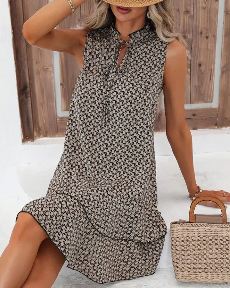 Mouwloze Zomerjurk voor Vrouw Elegant en Luchtig