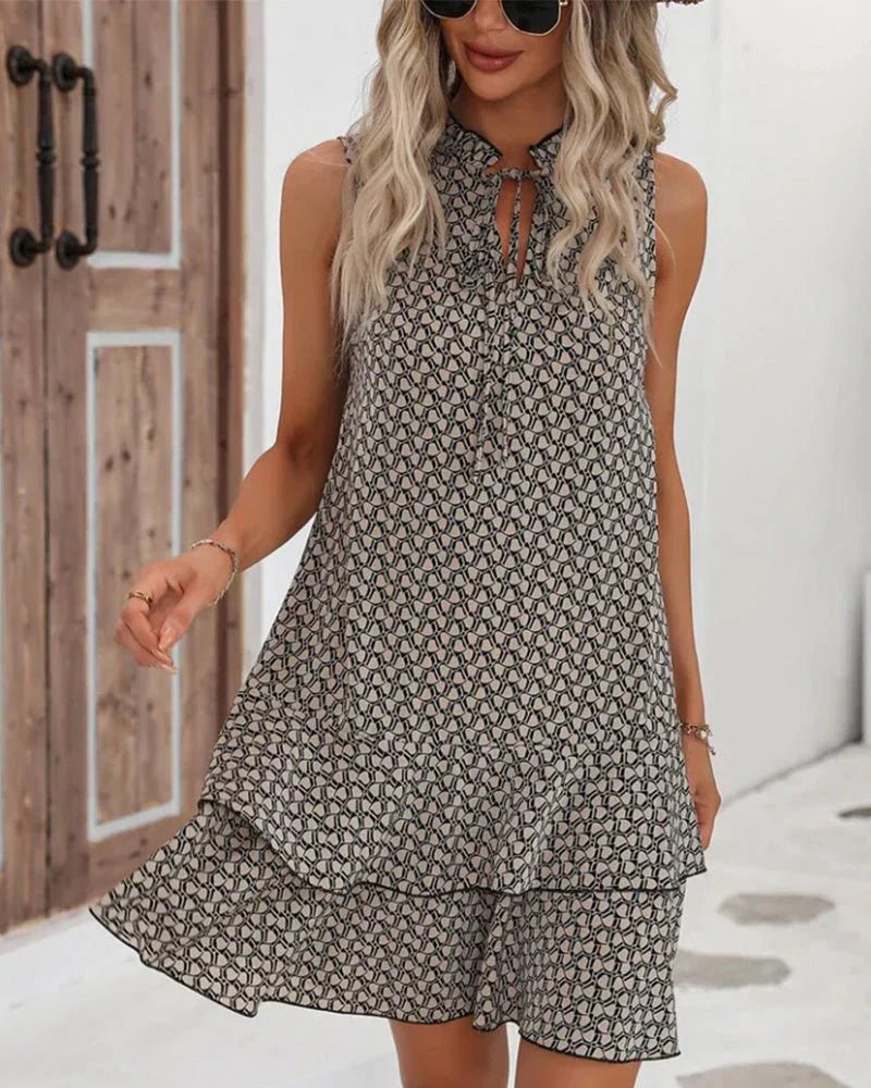 Mouwloze Zomerjurk voor Vrouw Elegant en Luchtig - Mode Vibes