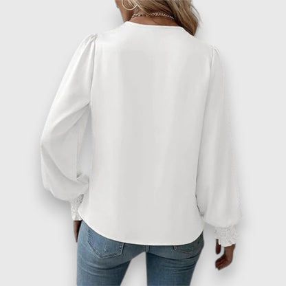 Dames Satijnen Blouse Comfortabele Pasvorm