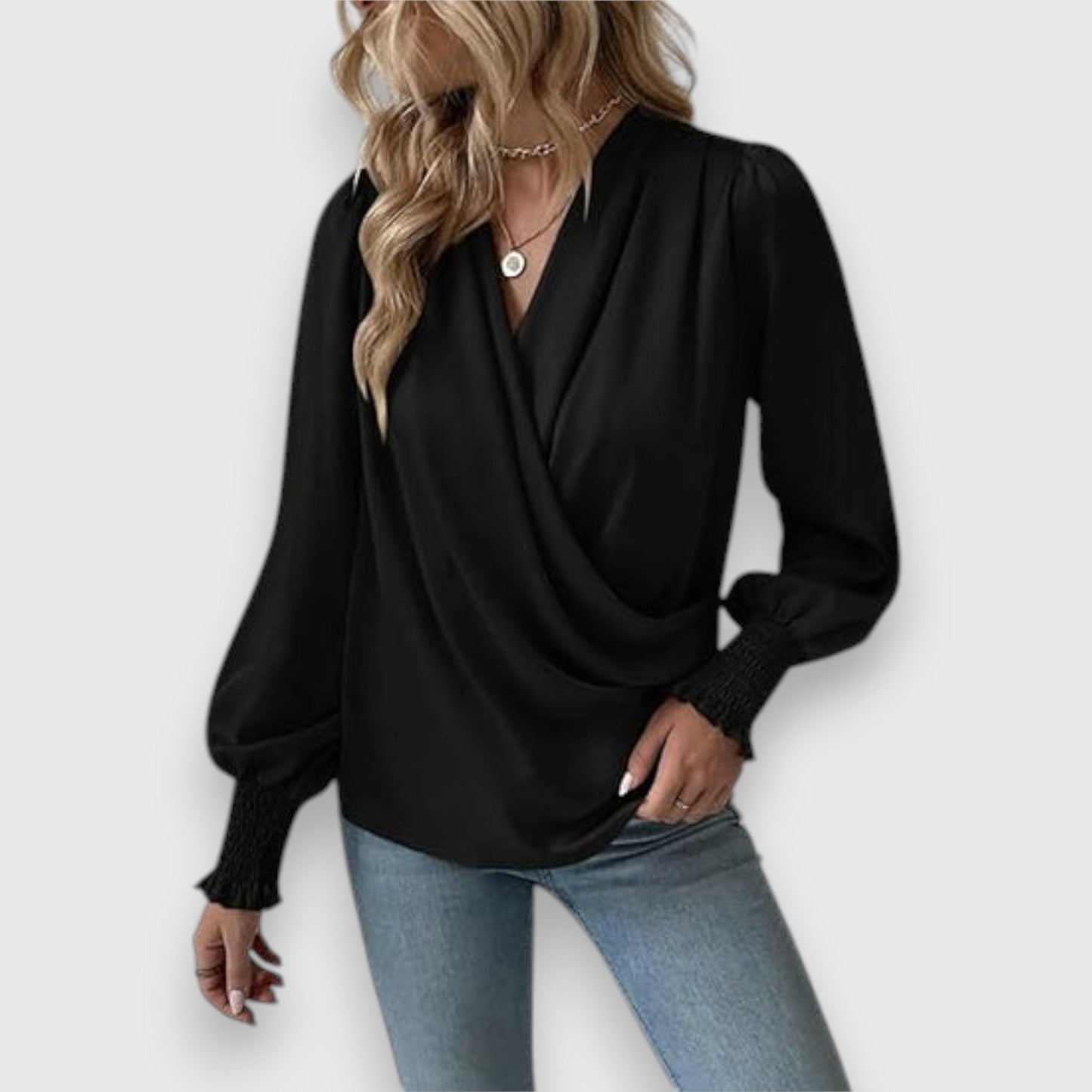 Dames Satijnen Blouse Comfortabele Pasvorm