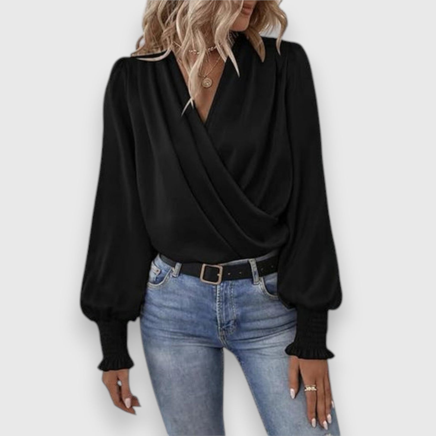 Dames Satijnen Blouse Comfortabele Pasvorm