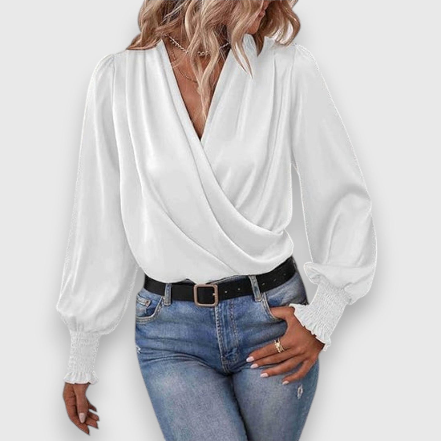 Dames Satijnen Blouse Comfortabele Pasvorm