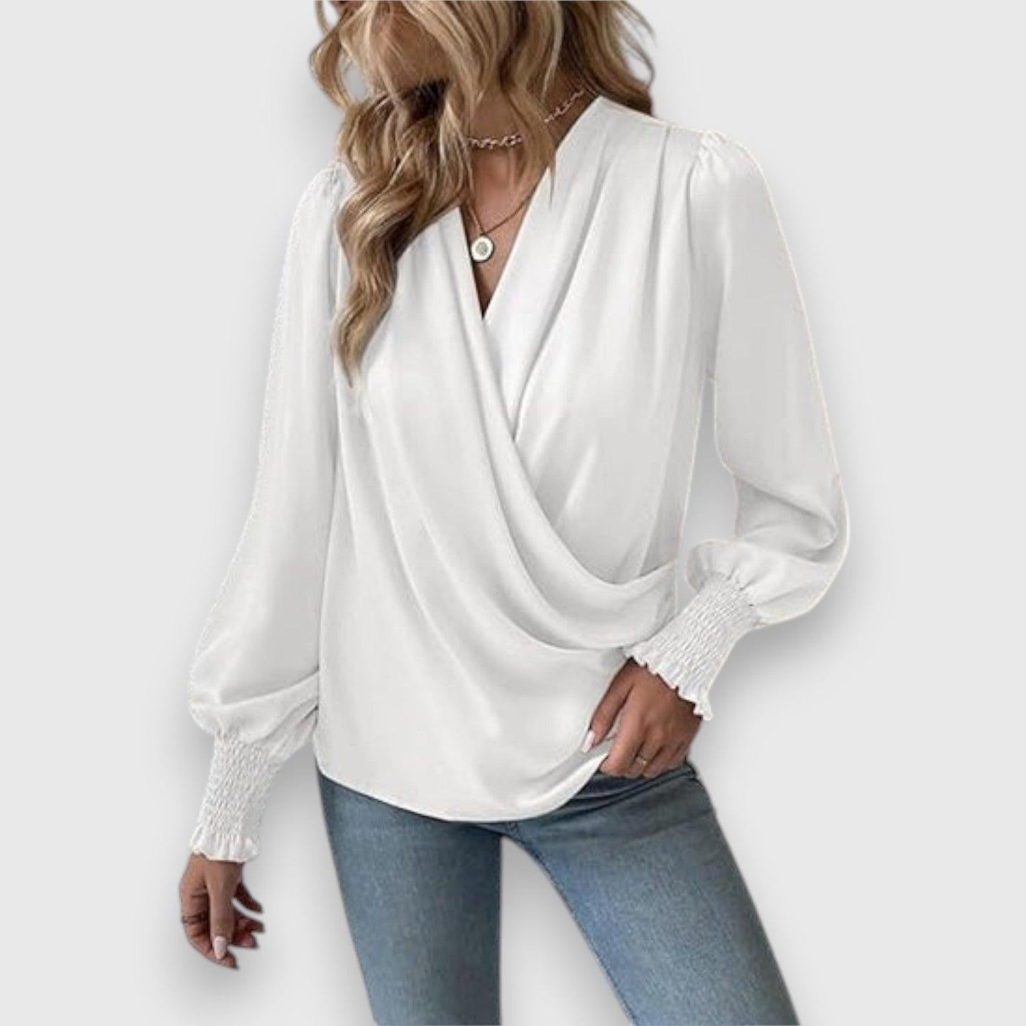Dames Satijnen Blouse Comfortabele Pasvorm