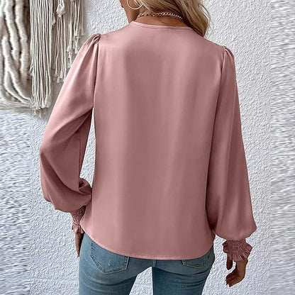 Lilou – Gerimpelde Dames Blouse met Lange Mouwen