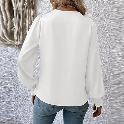 Lilou – Gerimpelde Dames Blouse met Lange Mouwen