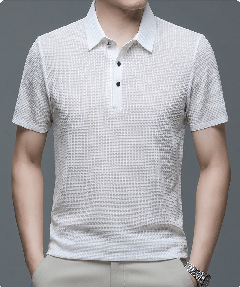 Morten – Heren Polo met Structuur en Comfortabele Pasvorm