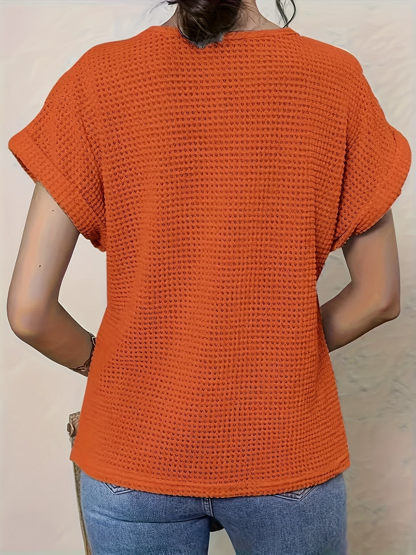 Elara – Dames Gehaakte Top met Kantdetails en Korte Mouwen