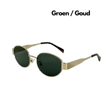 Dames Zonnebril Ronde Goudkleurig Montuur Trendy Laena
