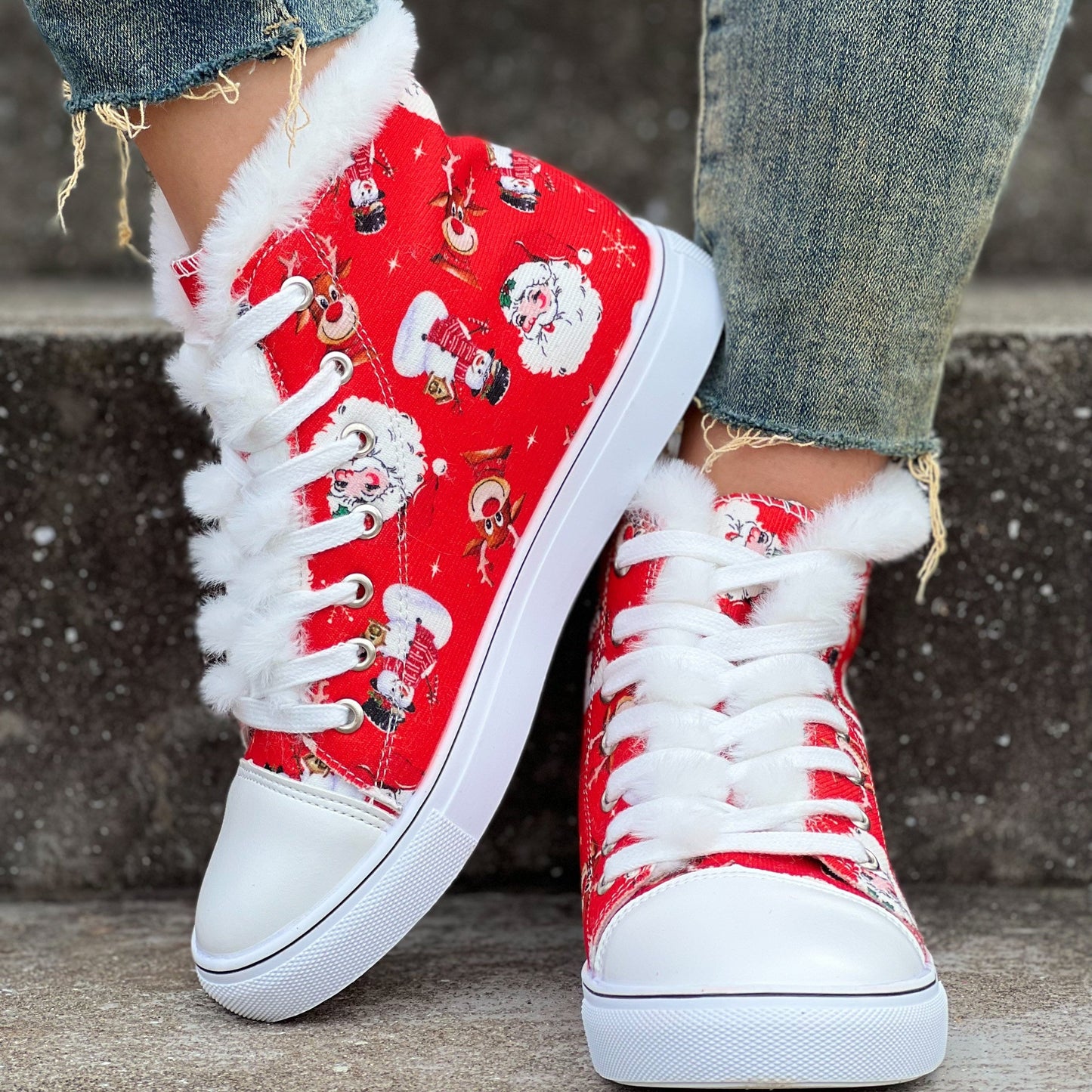 Warme Kerstsneakers voor Dames met Fleecevoering - Mode Vibes