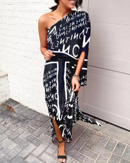 Vrouwelijke Off-the-Shoulder Jurkje Zomerjurk