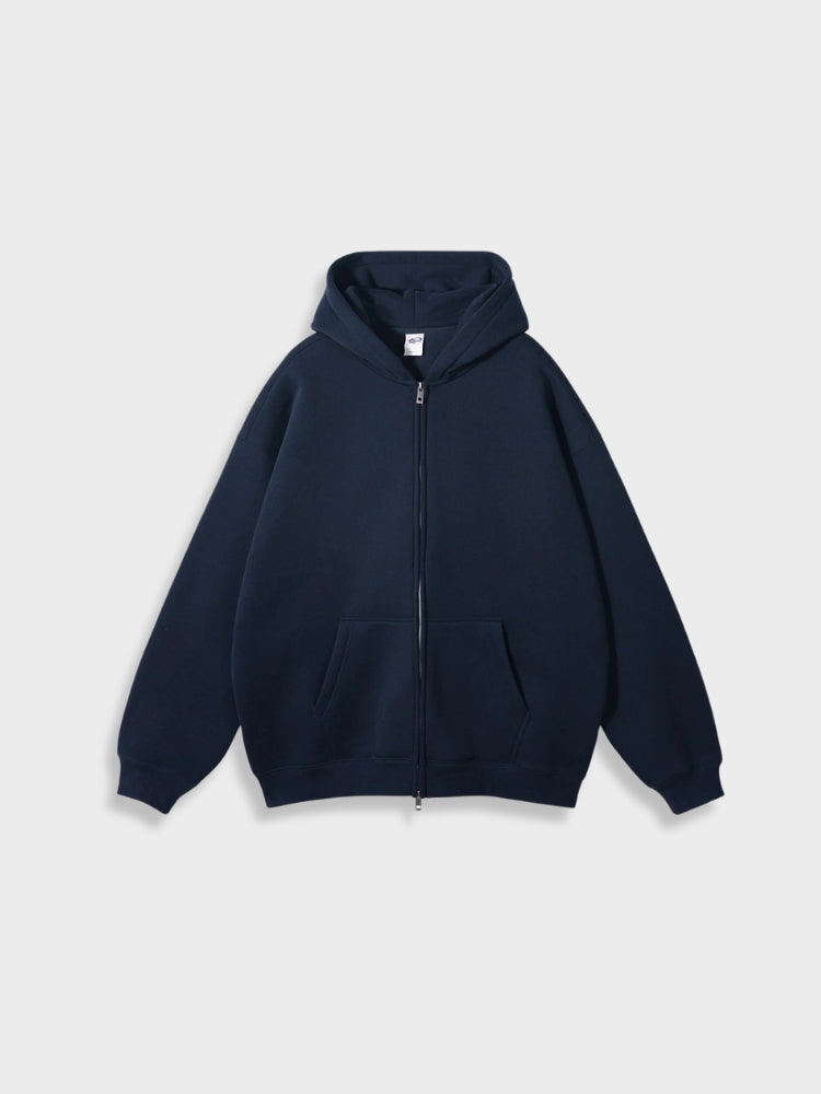 Lange Vest met Rits Oversized Stijl