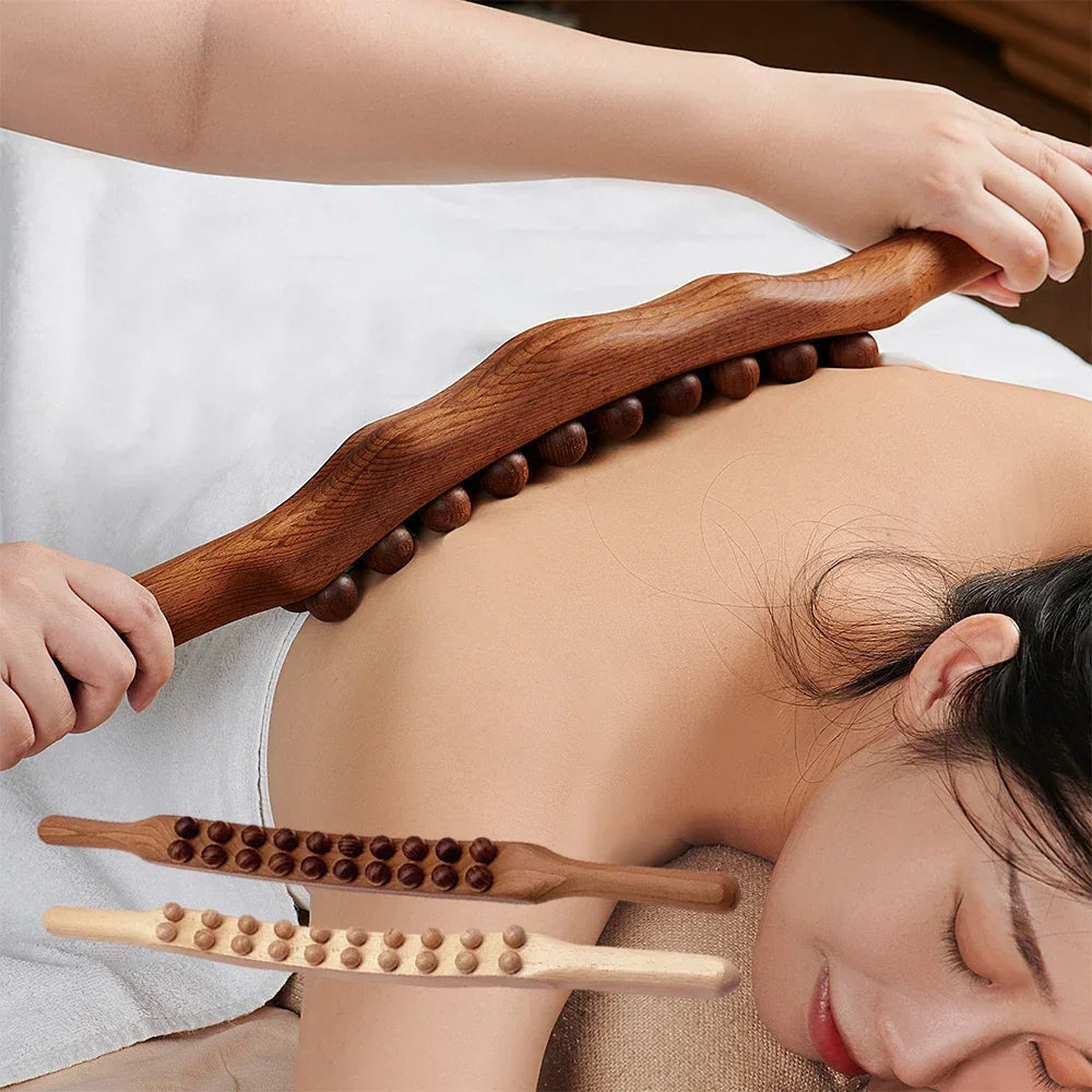 Gua Sha Stok van Hout voor Gezichtsmassage - Mode Vibes