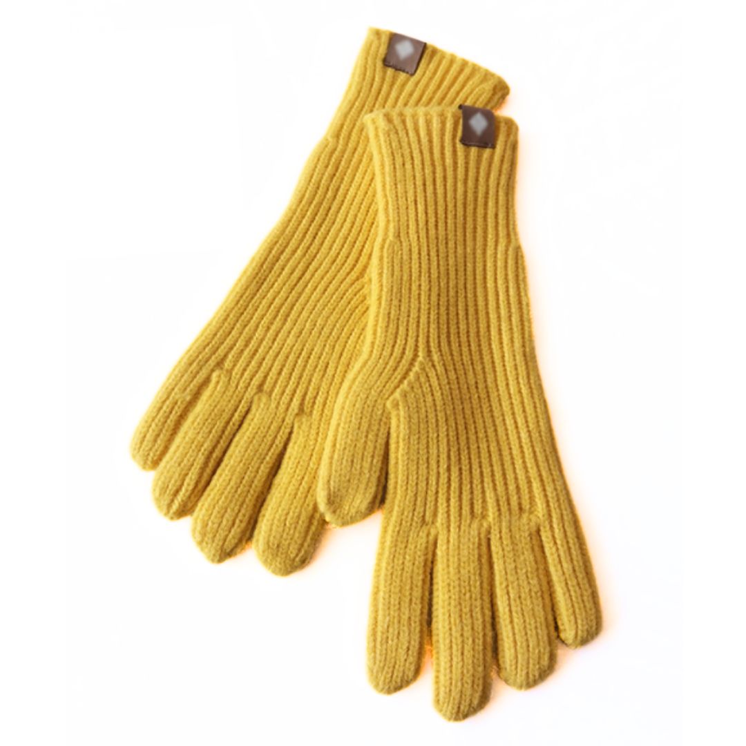 Niels | Casual & stijlvolle gebreide handschoenen in de kleur Geel voor dames in stijl ideaal voor de winter