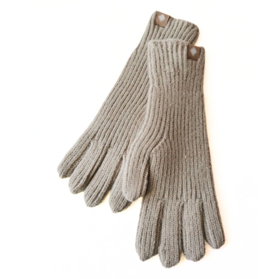 Niels | Casual & stijlvolle gebreide handschoenen in de kleur Khaki voor dames in stijl ideaal voor de winter