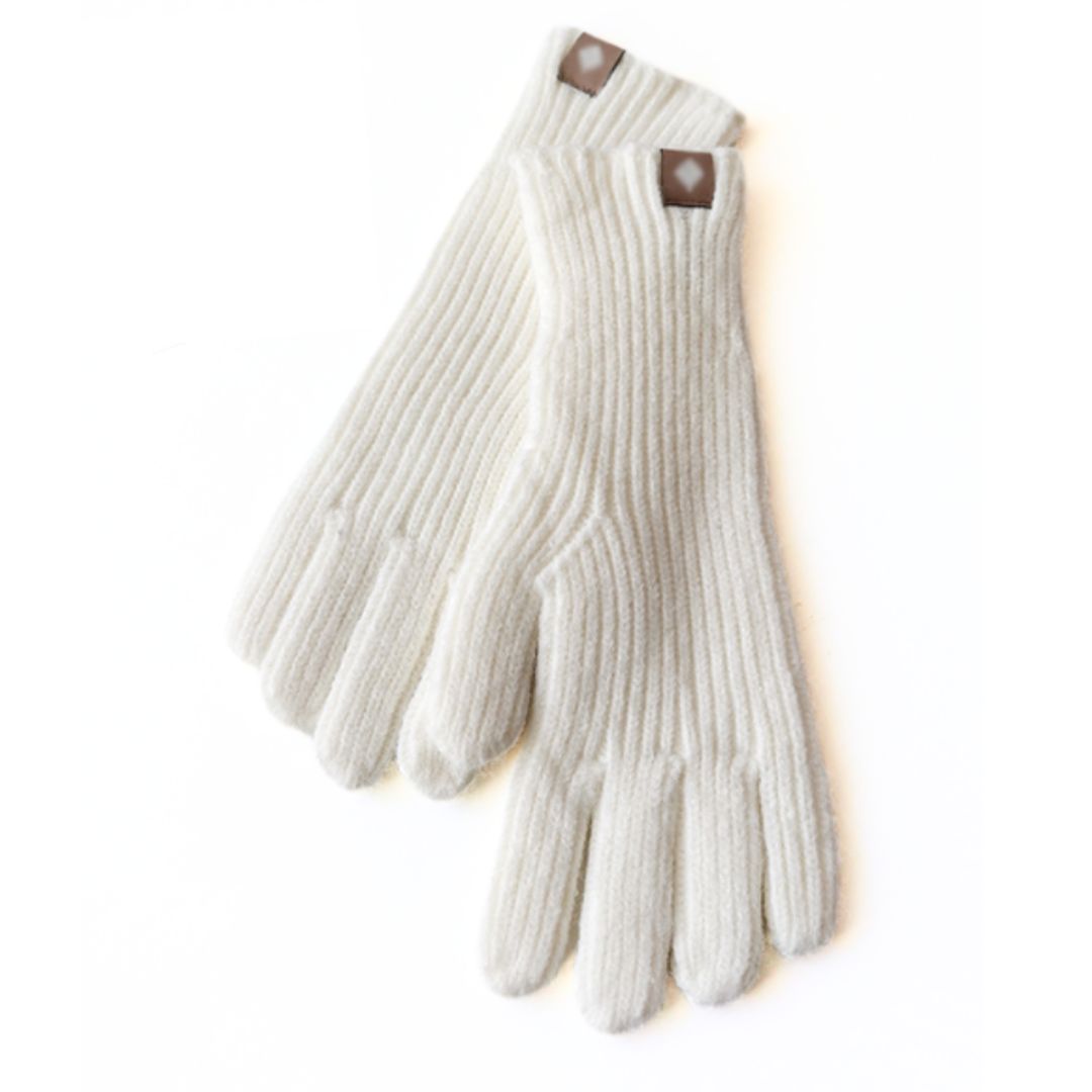 Niels | Casual & stijlvolle gebreide handschoenen in de kleur Wit voor dames in stijl ideaal voor de winter