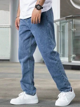 Heren Jeans Straight Fit Lichtblauw Comfortabel - Mode Vibes
