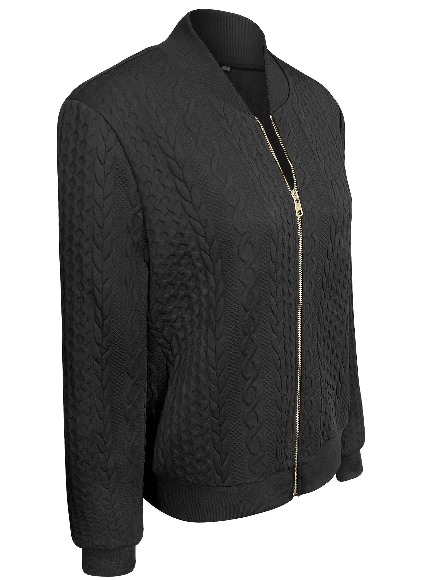 Bomberjack Casual Met Textuur en Ritssluiting voor Dames - Mode Vibes