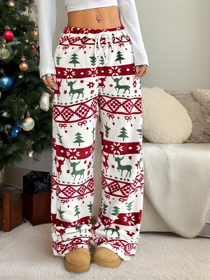 Kerstbroek Casual met Trekkoord en Comfortabele Pasvorm - Mode Vibes