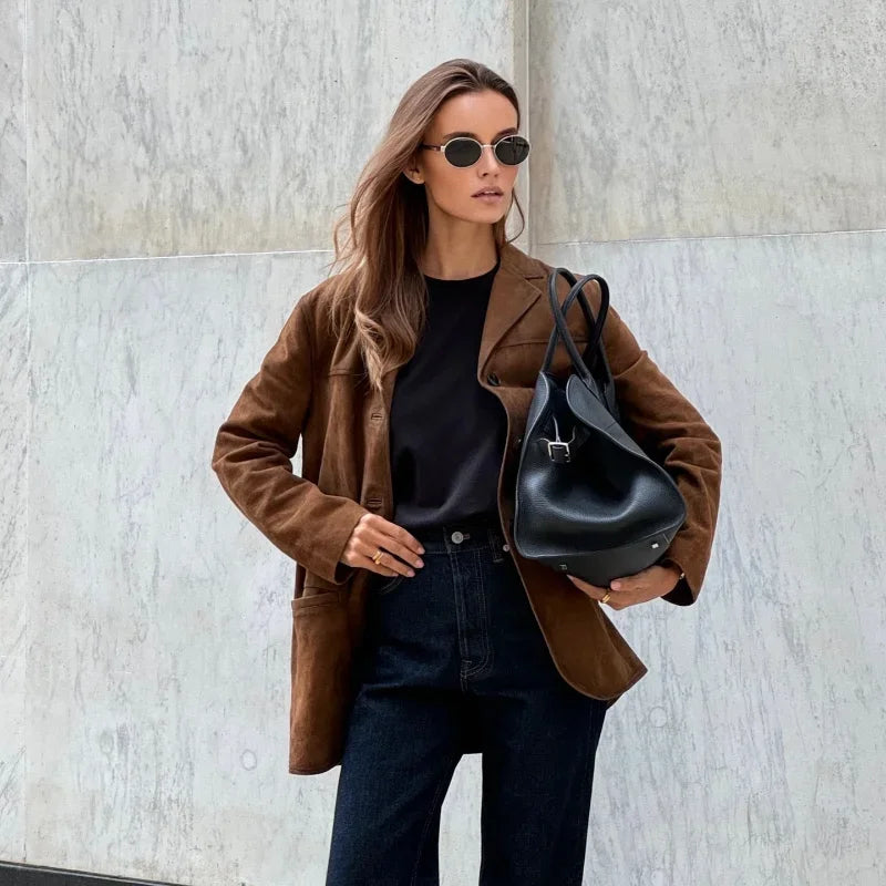 Suède Damesjasje Nina Stijlvol en Chic - Mode Vibes