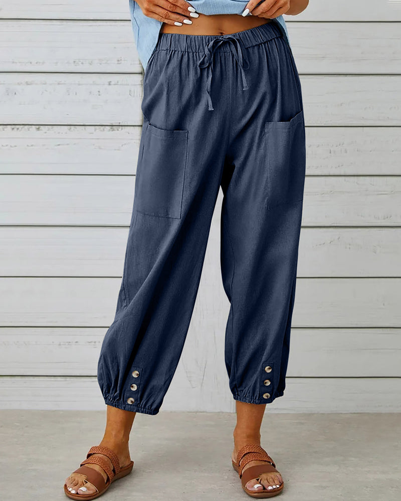 Hoge Taille Broek Losse Zomerbroek voor Vrouw - Mode Vibes
