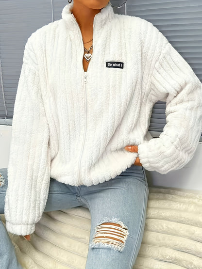 Teddy Jas Lange Mouwen Rits Sluiting Zacht - Mode Vibes