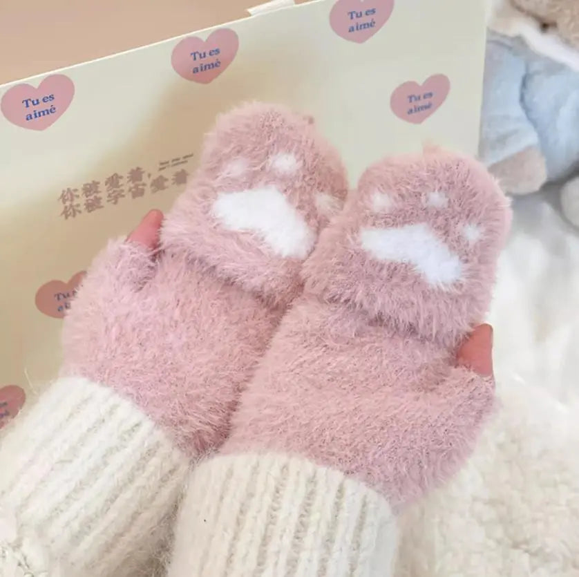 Nina | Schattige & comfortabele minky wanten in de kleur Donkergrijs voor dames in stijl ideaal voor de winter