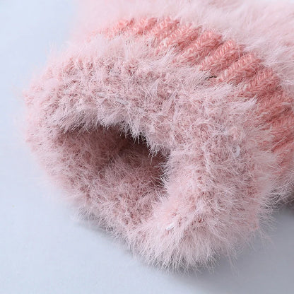 Nina | Schattige & comfortabele minky wanten in de kleur Donkergrijs voor dames in stijl ideaal voor de winter