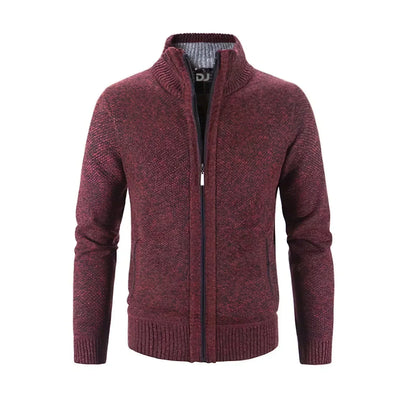 Heren Grofgebreid Vest met Rits