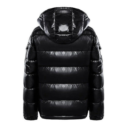 Noa | Glanzende pufferjack in de kleur Zwart voor heren in Outdoor stijl ideaal voor de winter