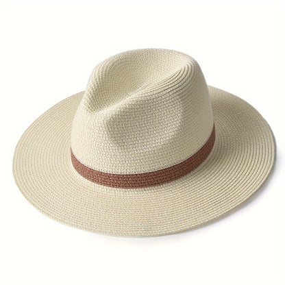 Noa | Modieuze Panama hoed met brede rand in de kleur Wit voor dames in stijl ideaal voor de lente.