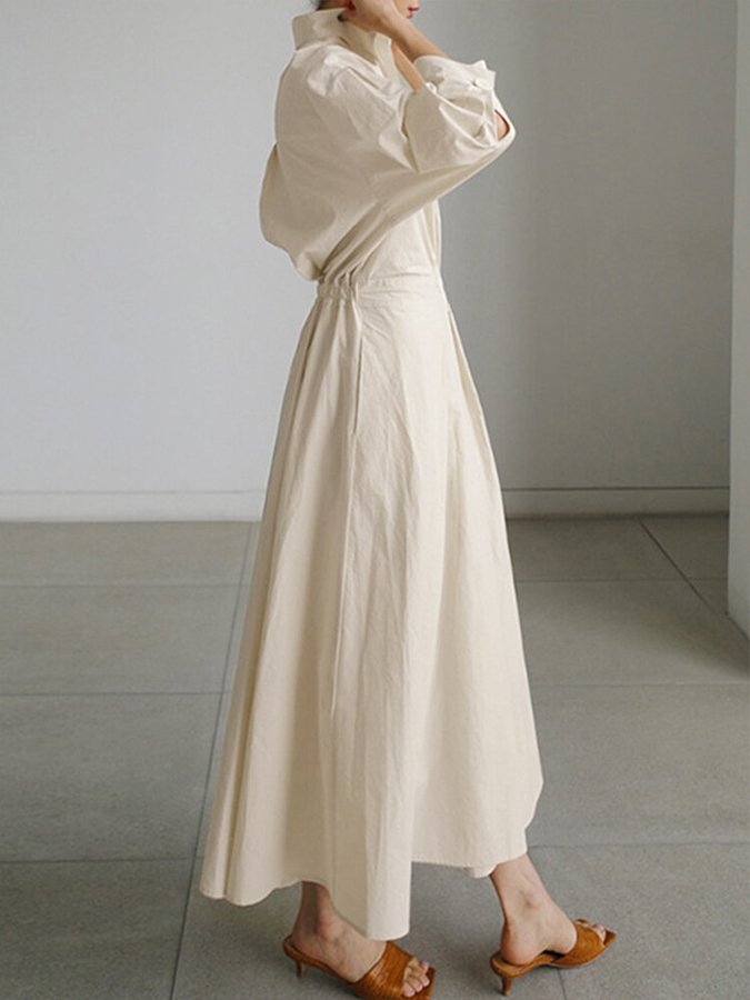 Maxi Zomerjurk met V-Halslijn en Vintage Look