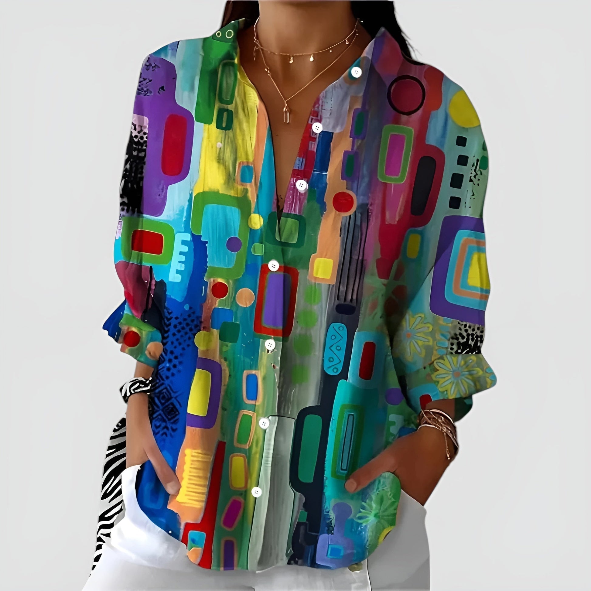 Dames Blouse Viscose Comfortabele Pasvorm - Mode Vibes
