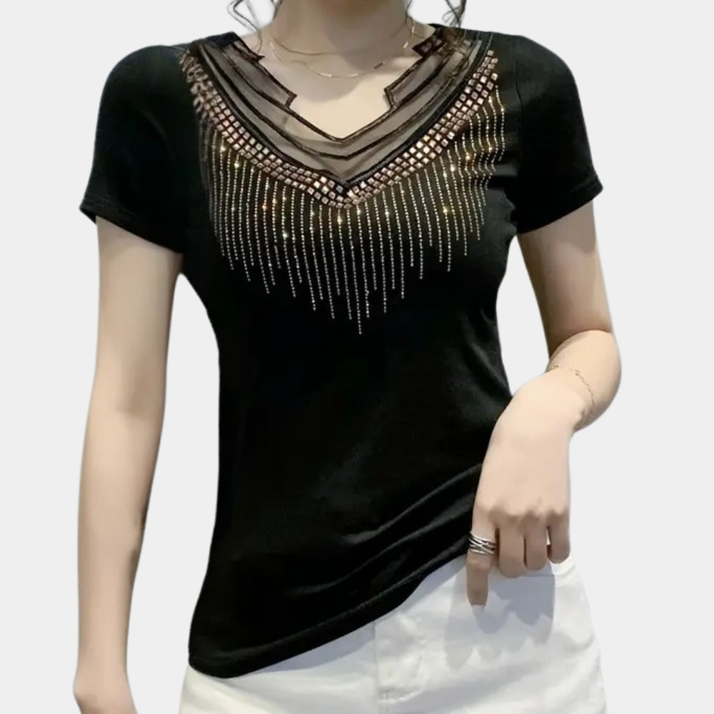 Dames Blouse Pailletten Glitter Trendy Jurk - Mode Vibes